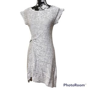 NWT Max Studio Short Sleeve Asymmetrical Knit Gathered Mini Dress Size Small